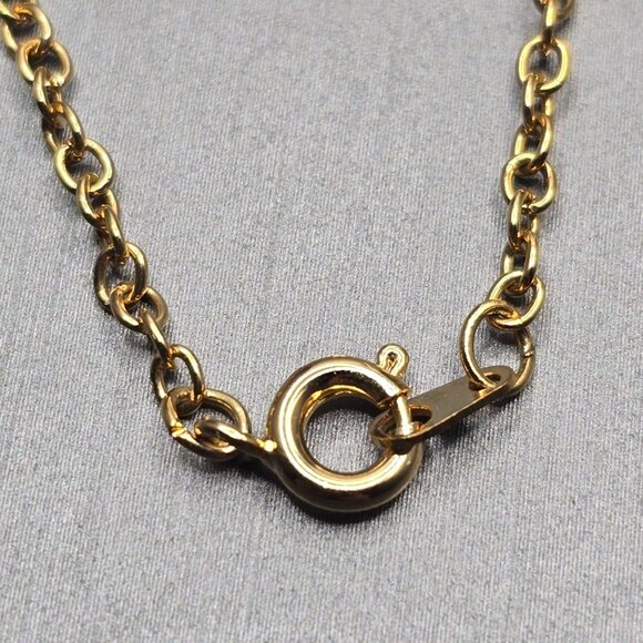 VTG Victorian Revival Gold Tone Heart Locket Necklace 20" Floral Detail - Picture 6 of 13